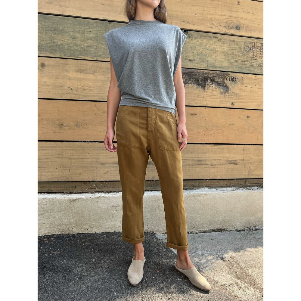 PHARAOH Frankie Utility Pant Womens S Vicuna Ochre Brown Cotton Blend Twill NEW